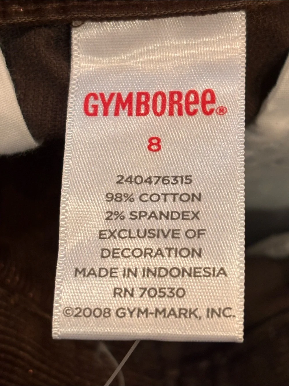 Gymboree Y2K Brown Sparkly Flare Corduroy Pants